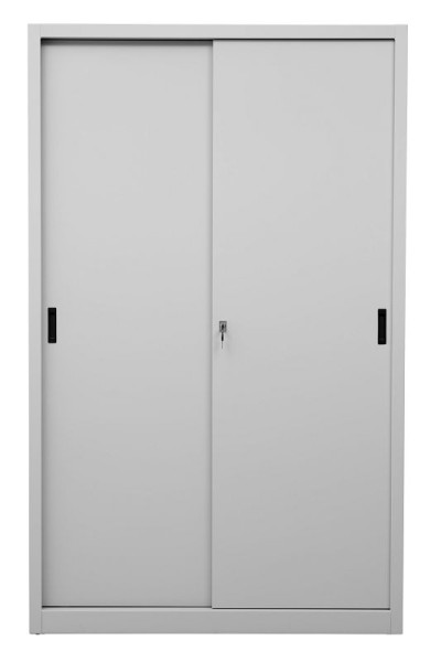 Gürkan Schiebetürenschrank, 45 x 120 x 195 cm, Lichtgrau, Fachboden Stück 4, SLC.1912, 100282