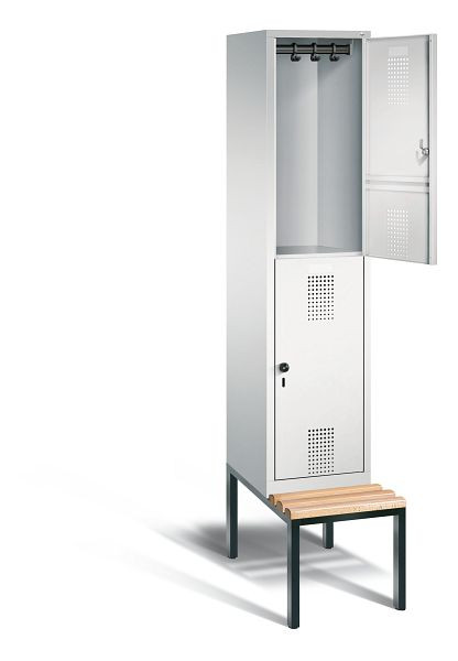 C+P Spind doppelstöckig Evolo, H2090xB420xT815mm, Farbe: Lichtgrau, 48350-12 S10012