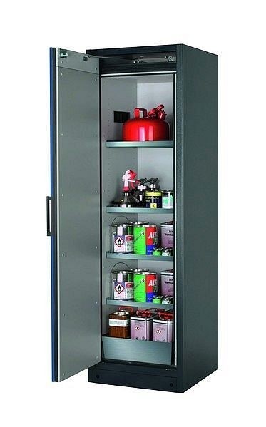 asecos Sicherheitsschrank Q-CLASSIC-90, Q90.195.060 in enzianblau RAL 5010 mit 4x Fachboden (Edelstahl), 30072-047-30082