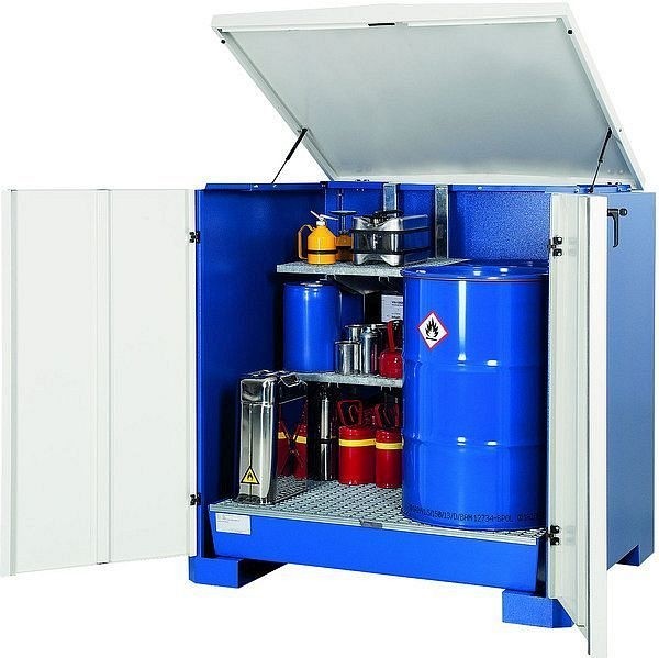 asecos Depot Stahl lackiert GiR verzinkt unterfahrbar Volumen 400L, 1425x1350x1610mm, 32008