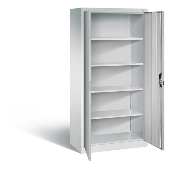 C+P Büroschrank Acurado, H1950xB930xT500mm, Farbe: Lichtgrau / Weißaluminium, Muldengriff, 5 OH, 9280-000 S10766