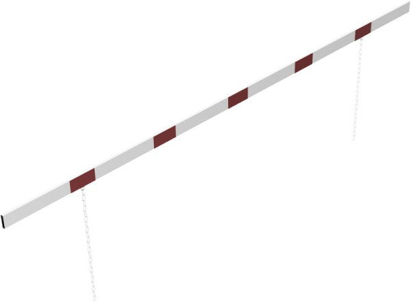 Schake Barriere Aluminiumprofil weiß beschichtet / rot reflektierend, einseitig reflektierend, Querrohrlänge: 4000 mm, 4117_40B