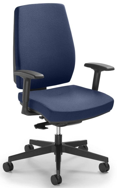 Deskin Bürodrehstuhl Ergo SIT, Fußkreuz Polyamid, schwarz, Stoff DELTA BD, blau, 284687