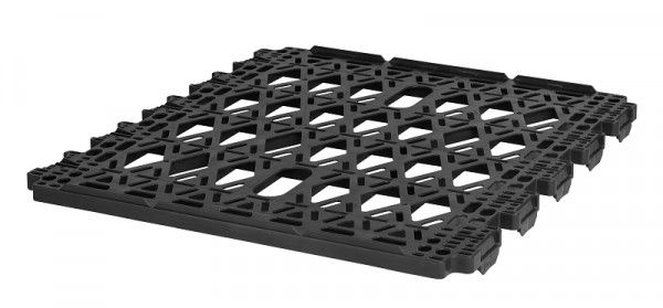 Pilsl Zwischenboden aus Kunststoff für Rollbehälter 2-seitig mit 5 Verstärker-Eisen, schwarz, 0600200002