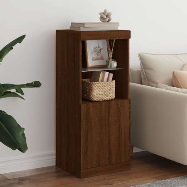 vidaXL Sideboard mit LED-Leuchten Braun Eichen-Optik 41x37x100 cm, 836692