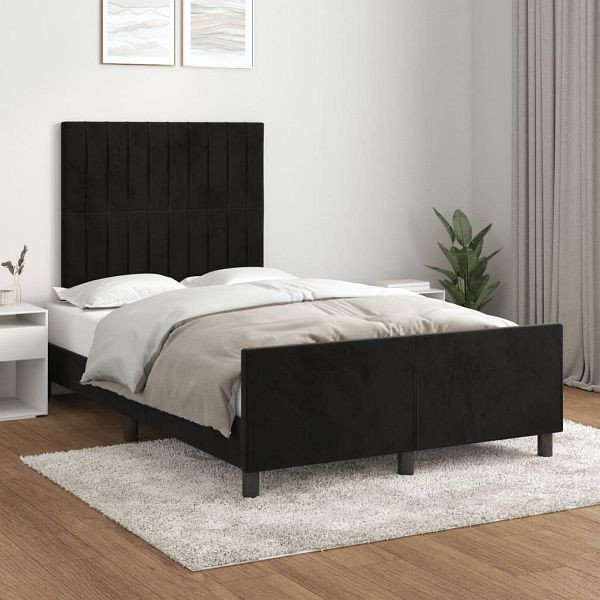 vidaXL Bettgestell mit Kopfteil Schwarz 120x200 cm Samt, 3125869