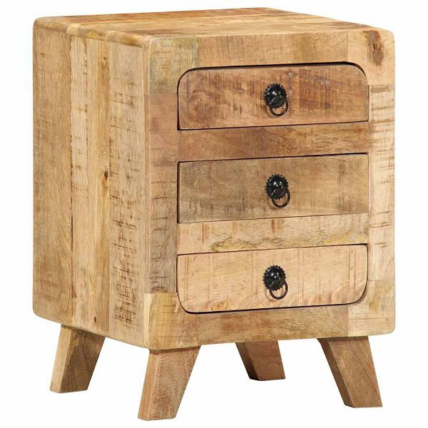 vidaXL Nachttisch 37x32x50 cm Raues Massivholz Mango, 4104515