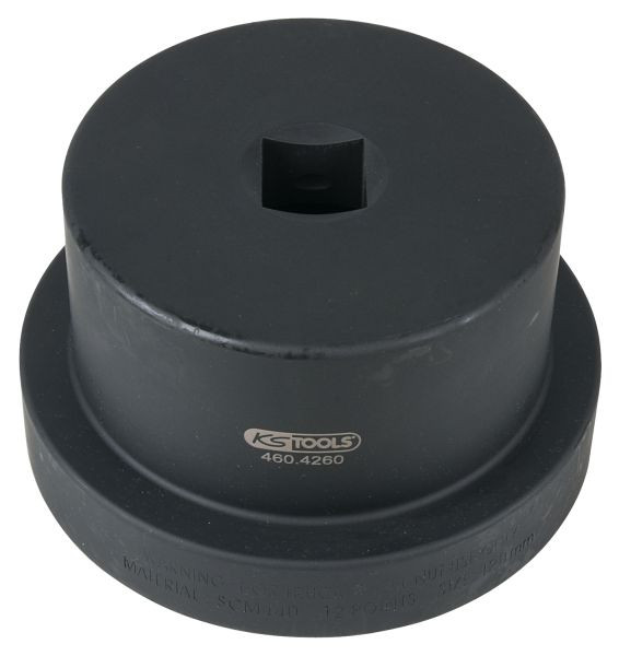 KS Tools 1" Achsmuttern-Schlüssel mit Führungsbund, 12-kant, 120 mm, 460.4260