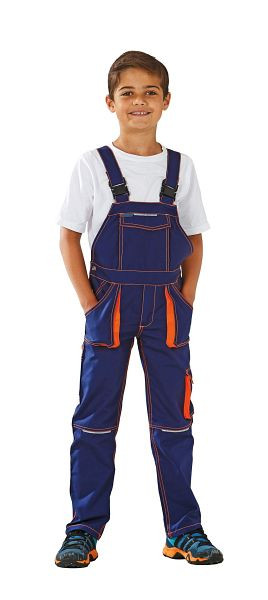 Planam Basalt Neon Junior Latzhose, marine/orange, Größe 110/116, 6121110