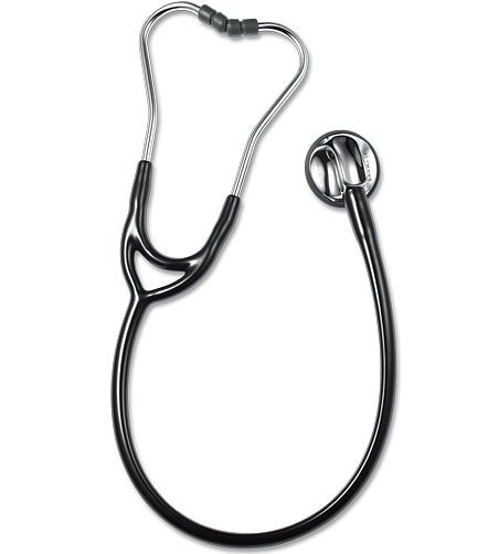 ERKA Stethoskop für Erwachsene mit soft Ohroliven, Membranseite (Dual-Membrane), Zweikanalschlauch SENSITIVE, Farbe: schwarz, 525.00000
