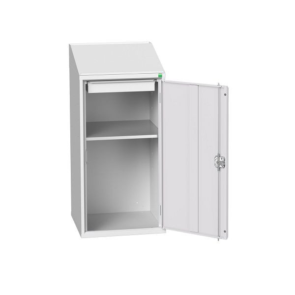 bott verso Economy Pult, mit 1 Fachboden, 1 Schublade, BxTxH: 525 x 550 x 1130 mm, Lichtgrau / Lichtgrau, 16929024.16
