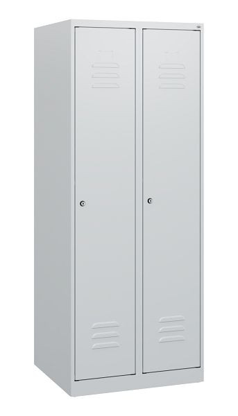 C+P Umkleidespind Classic PLUS, 2 Abteile, 1530x600x500mm, 7035/7035, Zylinderschlösser, 0800005-20 S10012