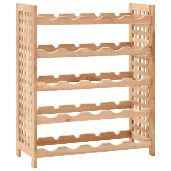 vidaXL Weinregal für 25 Flaschen Nussbaumholz Massiv 63x25x73 cm, 247101