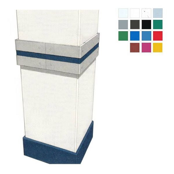 Stein HGS Säulenschutzprofil -Defender E20- für Rechtecksäulen mit 90°-Ecken 400x400 mm, Höhe 500 mm, blau, unsichtbare Verschraubung, (werkseitig angebrachte Fräsungen), 38014-0704