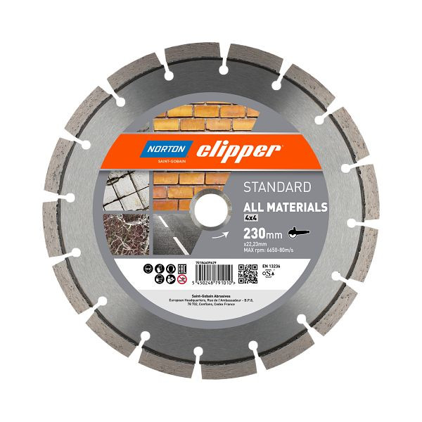 Norton Clipper Scheibe Standard 4x4 Ø115 Diamantscheiben 115x22.23mm, 70184609627