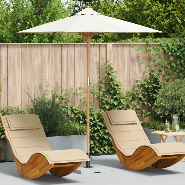 vidaXL Garten-Schirm Creme Weiß 217x230 cm Bambus, 4108081
