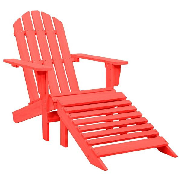 vidaXL Adirondack-Gartenstuhl mit Fußstütze Massivholz Tanne Rot, 315863