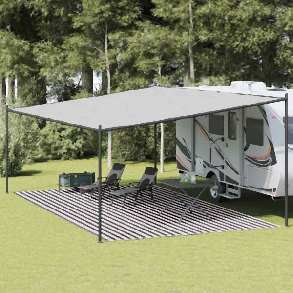 vidaXL Zeltteppich Anthrazit und Weiß 400x700 cm HDPE, 310834