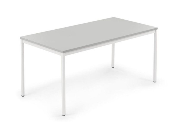 Deskin Konferenztisch MULTI MODUL, Platte Lichtgrau, Gestell Weiß RAL 9016, B 1200 x T 800 x H 728 mm, 359470