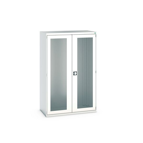 bott cubio Sichtfensterschrank, BxTxH: 1300x650x2000mm, RAL 7035, Lichtgrau, 40022023.16V