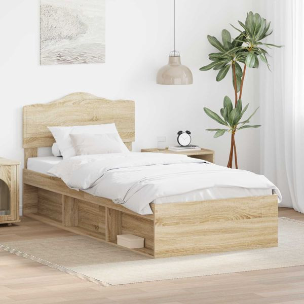 vidaXL Bettrahmen Sonoma 100 x 200 cm Massives Kiefernholz, 3412936