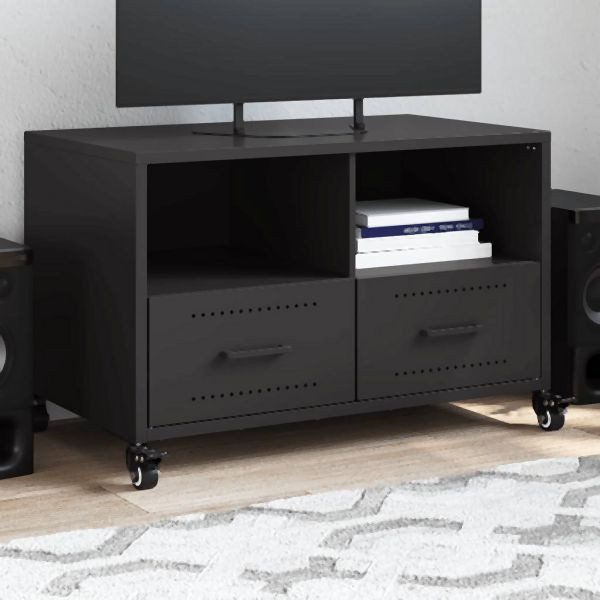 vidaXL TV-Schrank Schwarz 68x39x43,5 cm Stahl, schlicht, 846698