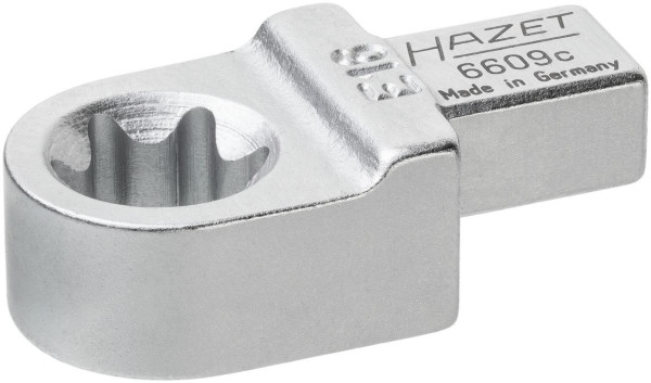 Hazet Einsteck TORX® Ringschlüssel, Einsteck-Vierkant 9 x 12 mm, Außen TORX® Profil, E16, 6609C-E16