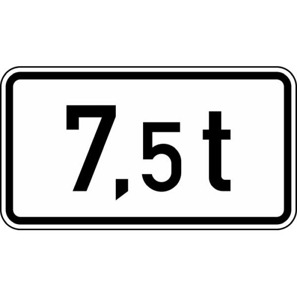 Stein HGS Angabe der zulässigen Gesamtmasse (... t) Nr. 1053-33, 412x750mm /RA2/Flachform 3mm, 1053-33-323