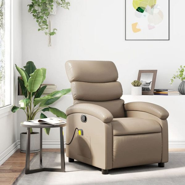 vidaXL Massagesessel Cappuccino-Braun Kunstleder, 371726