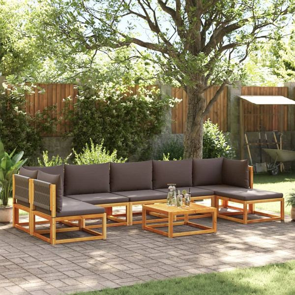 vidaXL 8-teilig Garten-Sofagarnitur mit Kissen Massivholz Akazie, 3278845