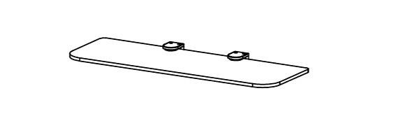 IDEAL AKE Glasbord für Serie CALEO, mit Klemmträger, B x T x H in mm: 800 x 300 x 8, 48400740002
