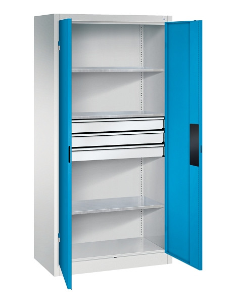 C+P Werkzeugschrank Acurado, H1950xB930xT500mm, 7035/5012, 2 Einlegeböden, Traglast 110 kg, 8921-5230 S10196