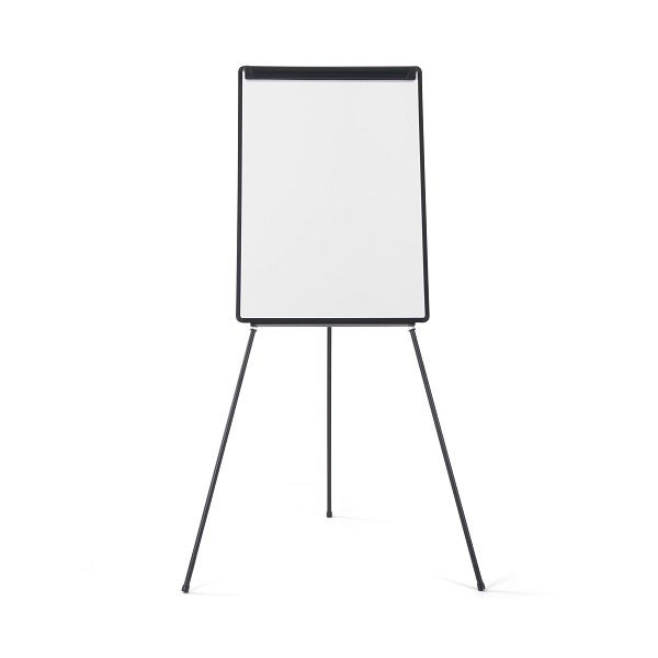 Bi-Office Magnetisches Flipchart mit Kunststoffrahmen und verstellbarer Papierhalterung, Schwarz 70x100cm, EA2306475