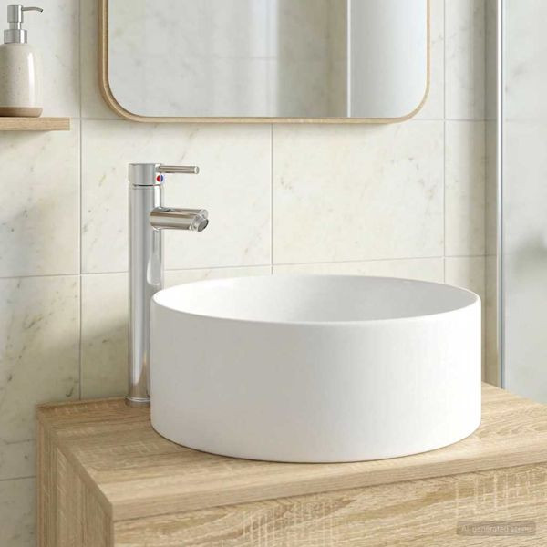 vidaXL Waschbecken fürs Badezimmer Chrom 40,5 x 40,5 x 15,5 cm Metall, 890240