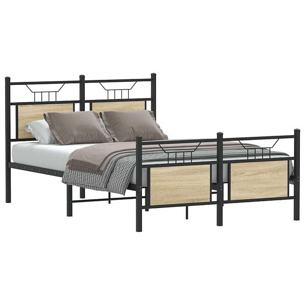 vidaXL Bettgestell ohne Matratze Sonoma-Eiche 120x190 cm Holzwerkstoff, 4106807