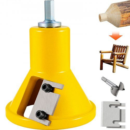 VEVOR Zapfenschneider Forstnerbohrer 38 mm, 4 Klingen für Balkenbetten, Balkengeländer, Balkenzäune, Balkentische usw, Gelb, KSZYCZDBDDWC1ILL7V0