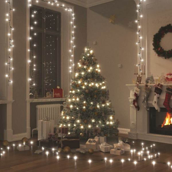 vidaXL Lichterkette 1000 LEDs Indoor und Outdoor IP44 100 m Kaltweiß, 50697