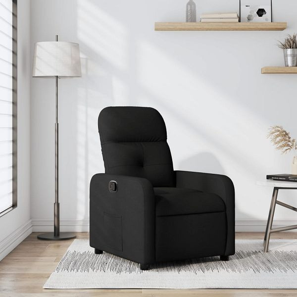 vidaXL Relaxsessel Schwarz Stoff, Top-Qualität, Metall, Sperrholz, 374199