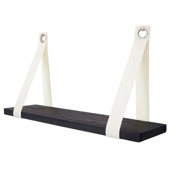 Mendler Wandregal Var, Hängeregal Regal, Shabby-Look, Vintage 27x50cm, dunkelgrau, 62969