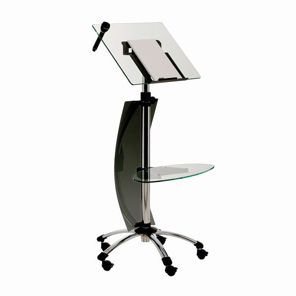 Rocada Mobiles Rednerpult modernes Design, 2 Glasplatten, 3070