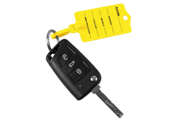 Eichner Schlüsselanhänger Profi 2 gelb "französisch", mit Lasche und Rasterverschlusstechnik mit 2 Markern, VE: 1 Pack à 200 Stück, 9219-00401-040