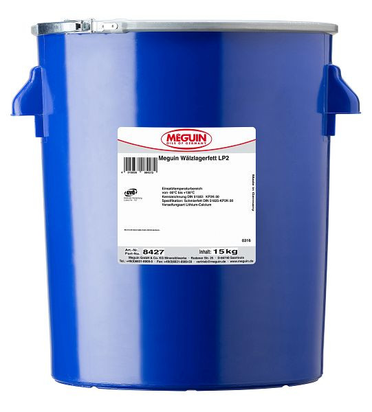 Meguin Wälzlagerfett LP2, Eimer Kunststoff, VE: 15 kg, 8427