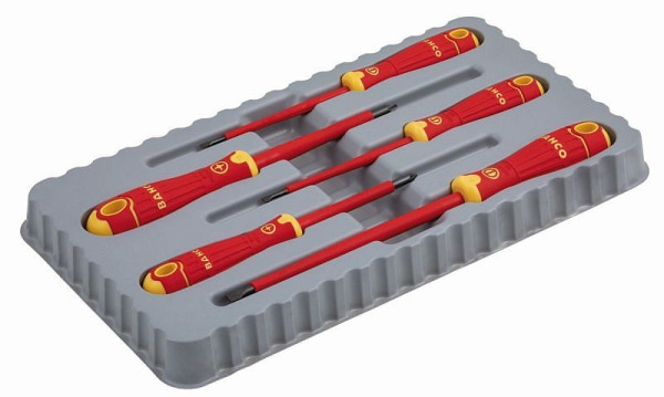 Bahco Schraubendreher-Satz, BahcoFit, 5-teilig, isoliert, Schlitz + PZ, B220.015