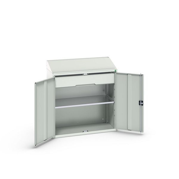 bott verso Pultschrank, mit 1 Fachboden und 1 Schublade, BxTxH: 1050 x 550 x 1130 mm, Lichtgrau / Lichtgrau, 16926590.16