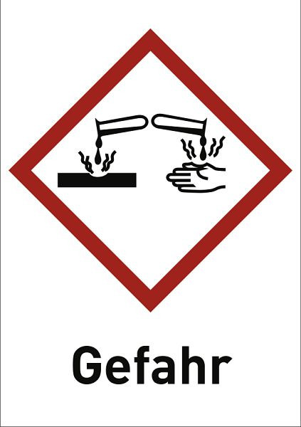 Moedel Korrosiv (GHS 05) Gefahr, Folie, 26x37 mm, VE: 500 Stück/Rolle, 56420