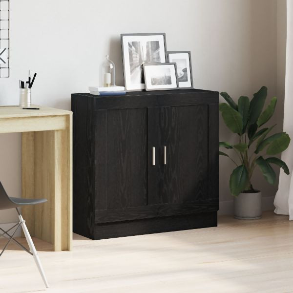 vidaXL Bücherregal schwarz Eiche 82,5x30,5x80 cm Holzwerkstoff, 862515