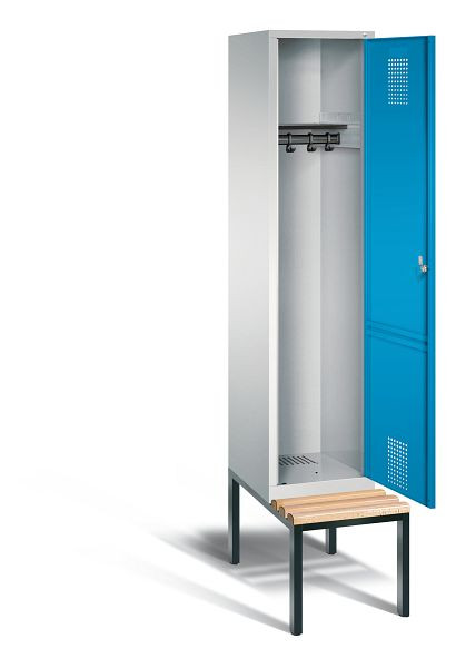 C+P Garderobenschrank Evolo, H2090xB420xT815mm, Farbe: Lichtgrau / Lichtblau, 48050-12 S10028