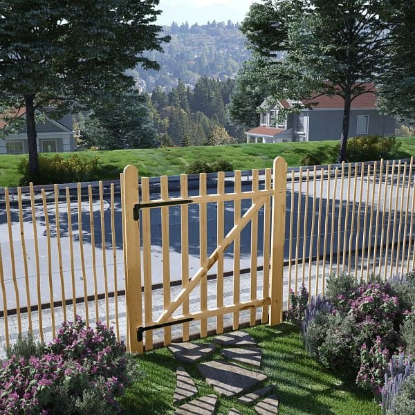 vidaXL Zauntor Einflügelig Haselnussholz 100x120 cm, 142592