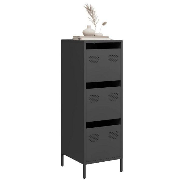 vidaXL Highboard Schwarz 39x35x103,5 cm Stahl, klassisch, 851400