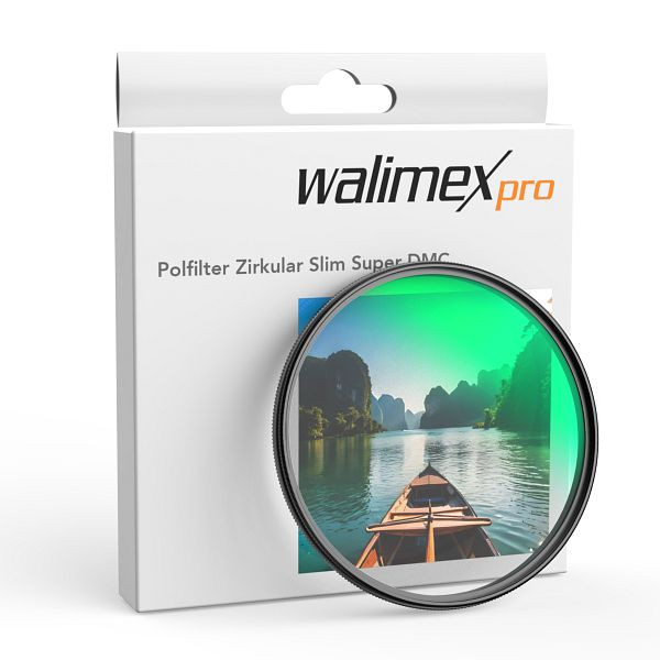 Walimex pro Polfilter Zirkular Slim Super DMC 49 mm, Polarisationsfilter mit 18-lagiger Beschichtung, CPL Filter mit 4,6 mm Slimfassung, 1023530